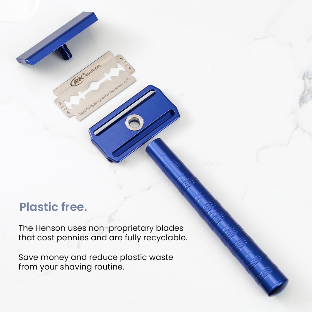Henson Shaving Razor - Copper Double Edge Safety Razor with 5 Spare Blades - 30° Angled Precision With Superior Blade Rigidity- Reusable Single Blade Beauty and Personal Care Henson Shaving