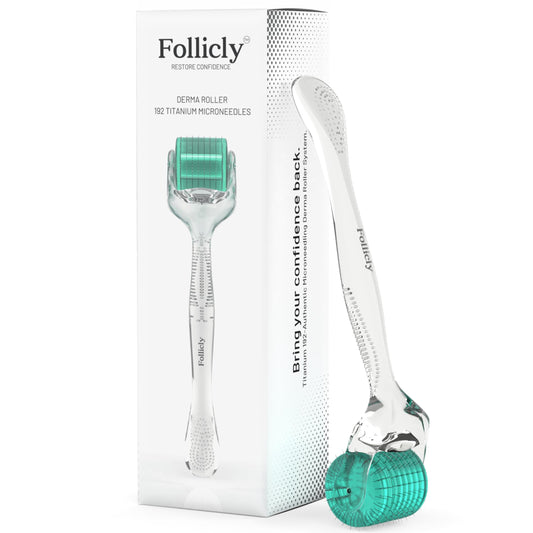 FOLLICLY Derma Roller - Professional Microneedling Tool for Hair, Skin & Face - 192 Authentic Titanium Microneedles - Premium At Home Beauty Care Beauty and Personal Care Follicly Default Title