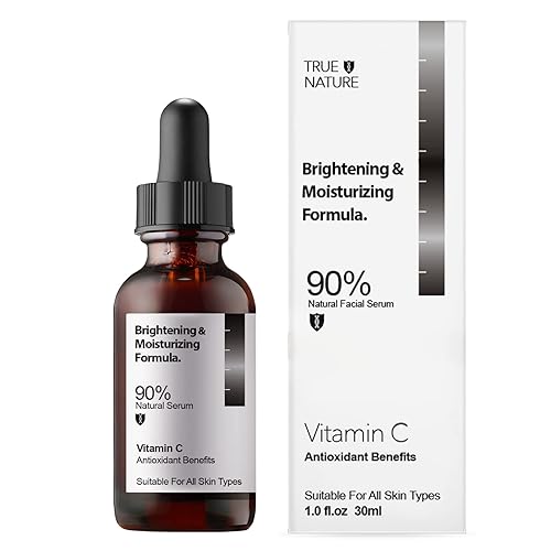 Anti Aging Facial Serum Sensivite Skin Face 30ml 1fl oz by TRUE NATURE SKINCARE Vitamin C Hyaluronic Acid Daily Skincare Collagen Peptide (Vitamin C)
