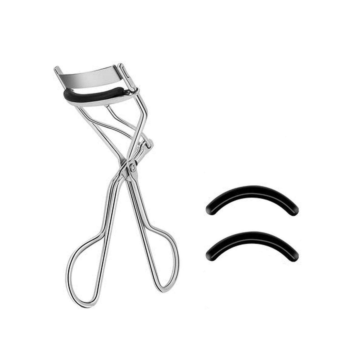 SHINING CROWN By EMILYSTORES EMILYSTORES Makeup Tool For Eyelashes With 2 Replacement Silicone Refill Pads FREE Metal Eyelash Curler 1PC, Platinum