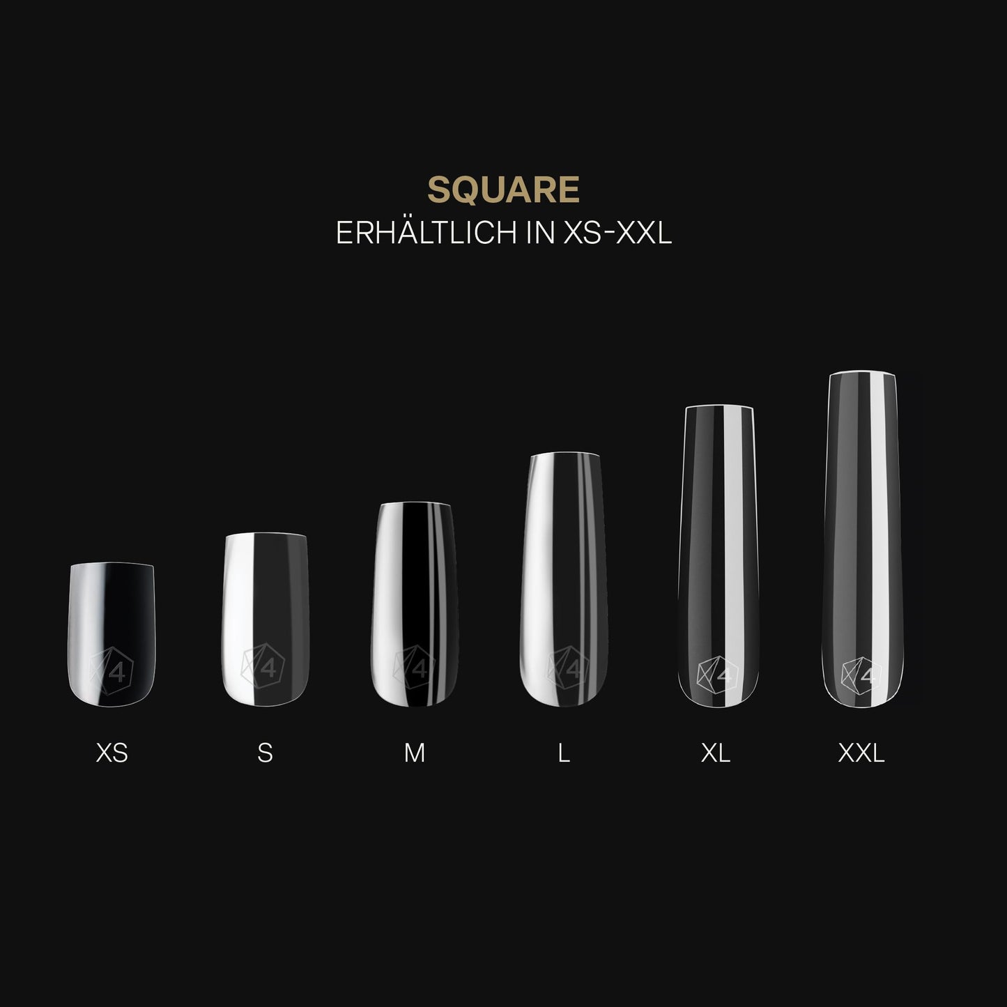 Aprés Gel-X® Square Box of Nail Tips | 280 Gel-X Tips, Soft Tips, 14 Sizes 00-9 | Half-sizes Included (Natural Square Short, 280 Count) Beauty & Personal Care APRÉS