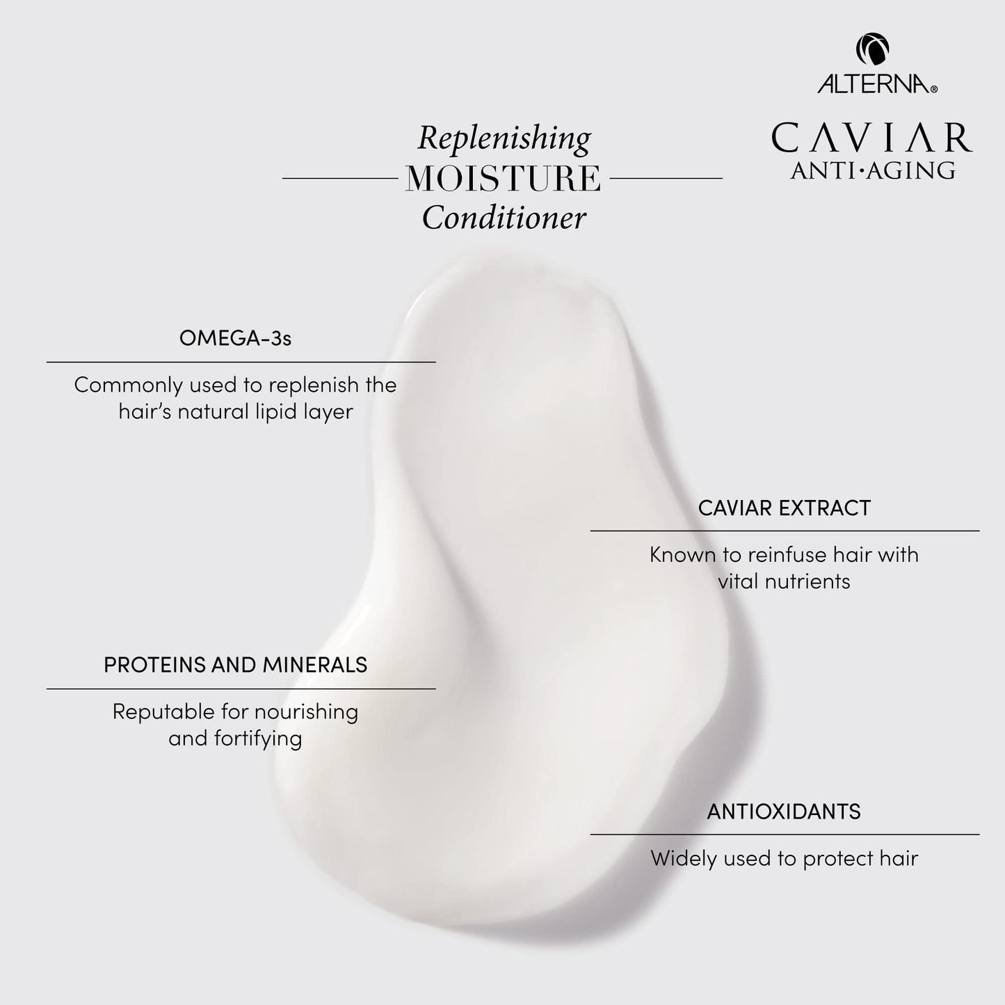 Alterna Haircare CAVIAR Anti-Aging Replenishing Moisture Shampoo and Conditioner Set, 16.5 Fl Oz | Protects, Restores and Hydrates | Sulfate Free