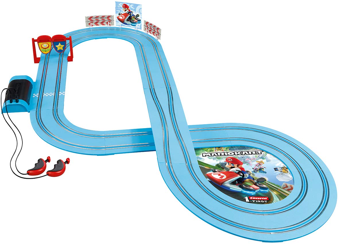 Carrera First Nintendo Mario Kart Slot Car Race Track - Includes 2 Cars: Mario and Luigi - Battery-Powered Beginner Toy Racing Set for Kids Ages 3…