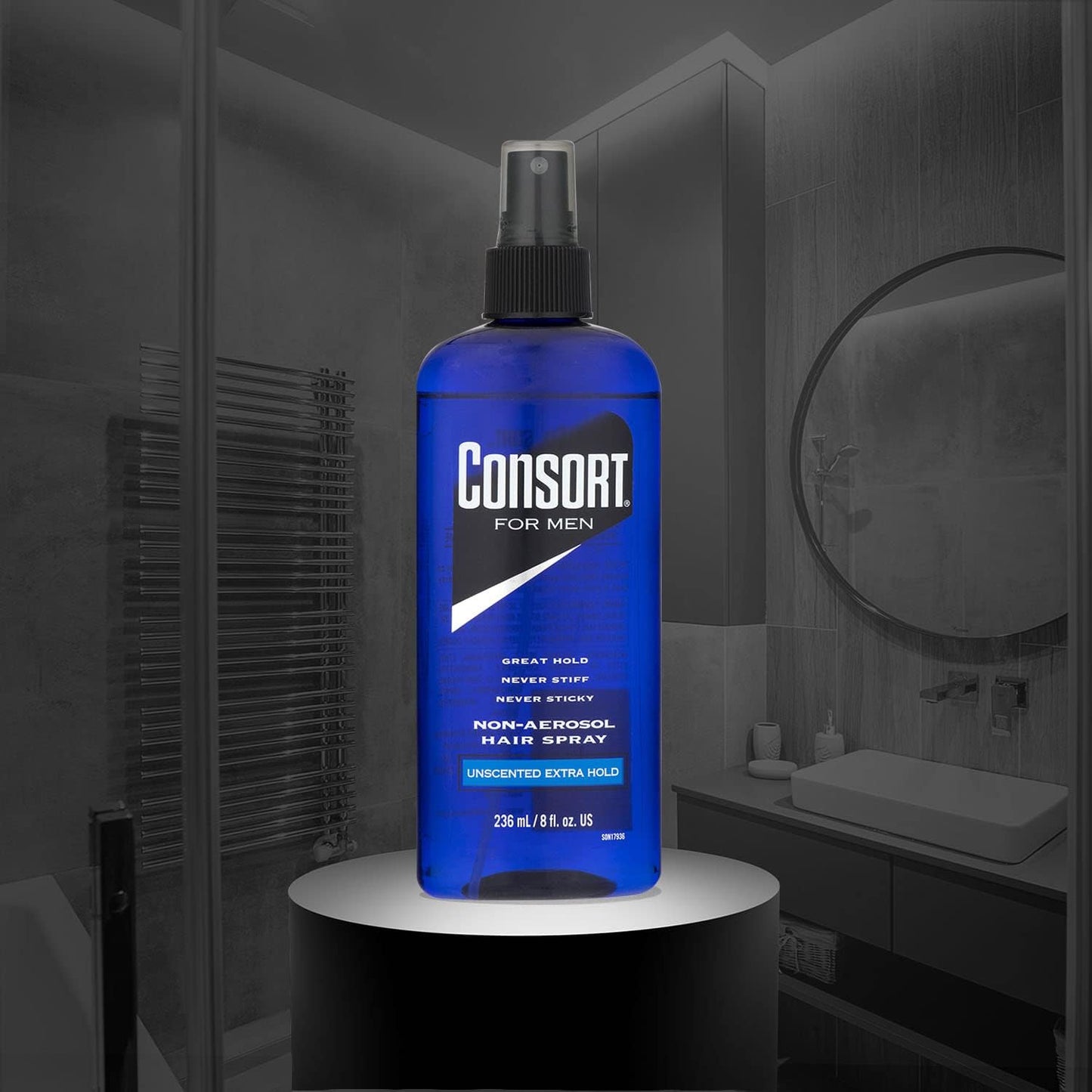 Consort for Men Unscented Extra Hold Non-aerosol Hair Spray 8 Oz( pack of 12)