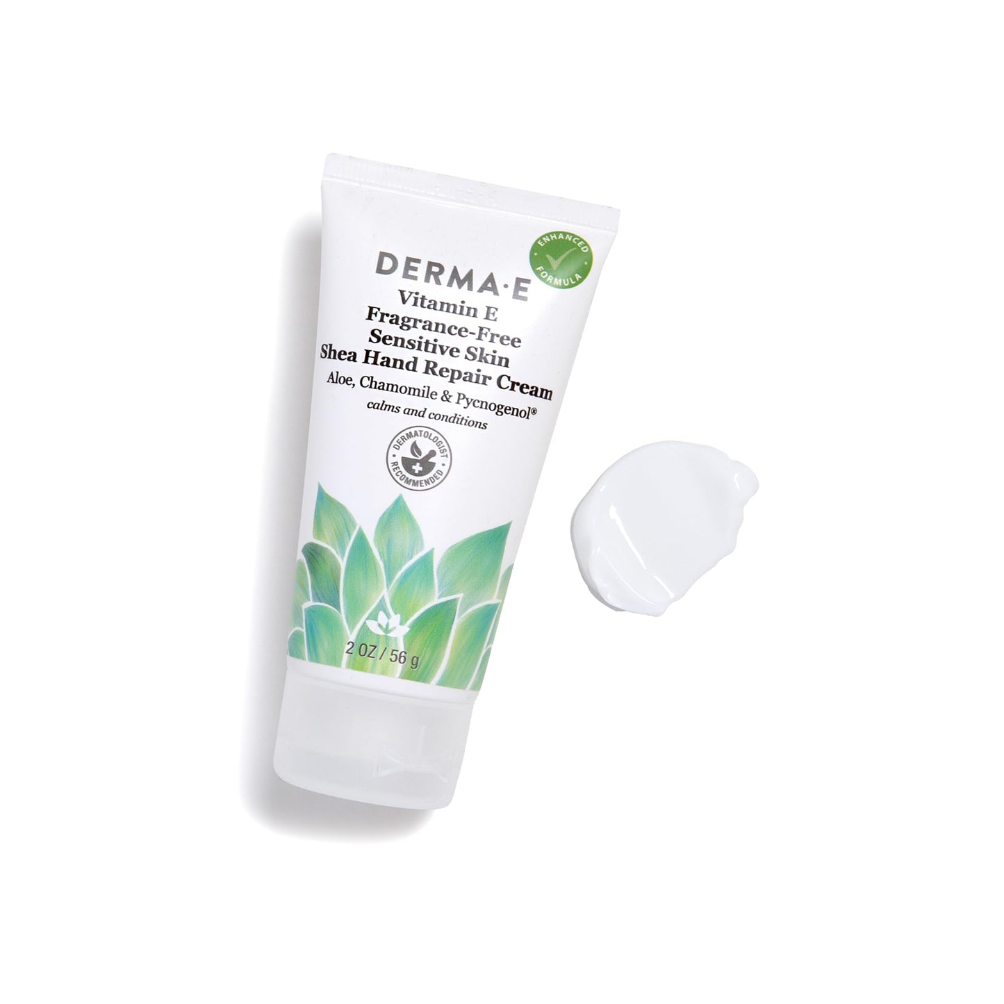Derma E Vitamin E Fragrance Free Sensitive Skin Shea Hand Repair Cream - Intensive Therapy Hand Cream - Cruelty Free Unscented Lotion for Dry or