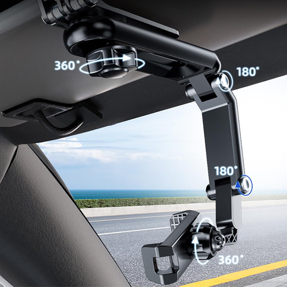 Neatblisser 360° Rotating Sun Visor Phone Holder for Car Multifunctional Sun Visor Cell Phone Holder for iPhone for Samsung for Android