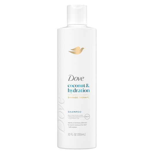 Dove Shampoo Coconut & Hydration for Dry Hair with Bio-Protein Care Technology and Coconut Oil 12 Fl Oz