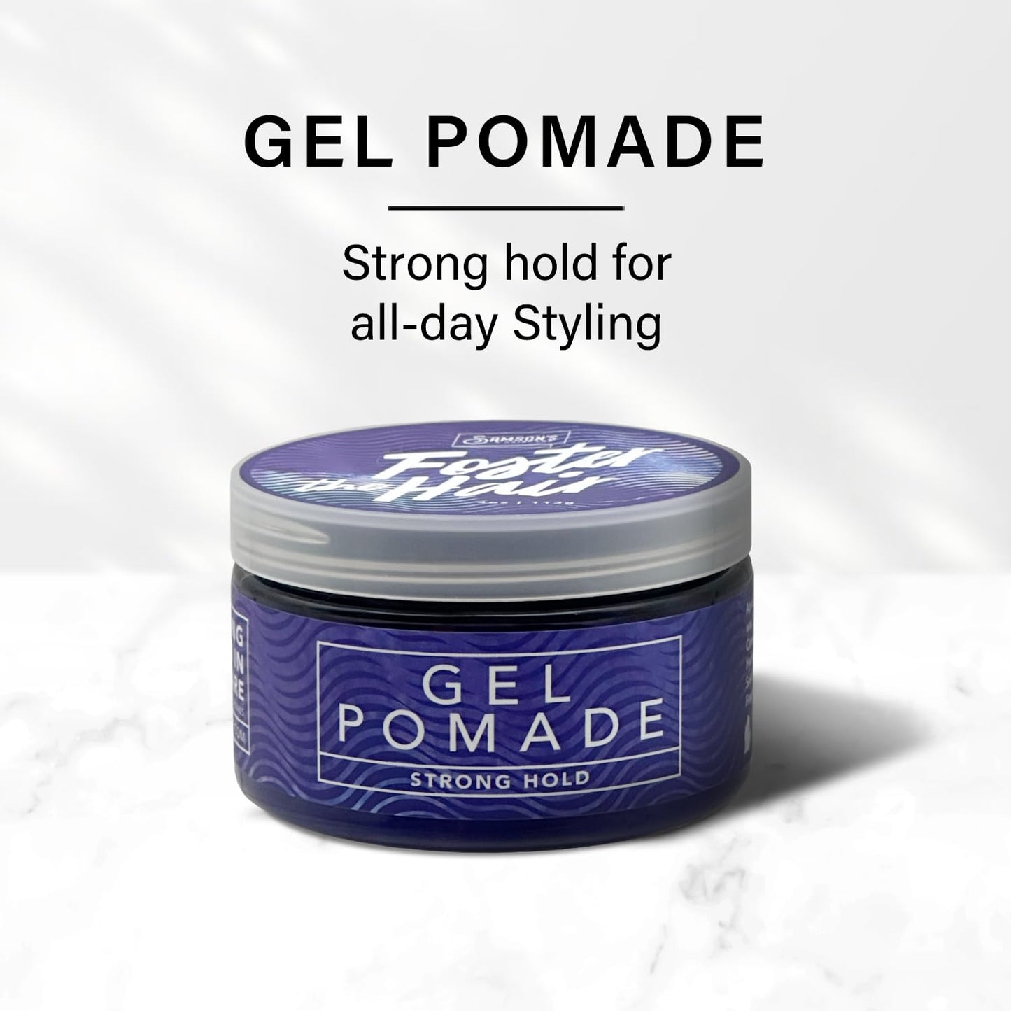 SAMSON'S HAIRCARE Foster the Hair Gel Pomade - High Hold, Water-Based for Braiding, Waves & Edge Control - Easy Rinse, Nourishing Formula 4 oz.