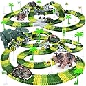 Dinosaur Toys,Create A Dinosaur World Road Race,Flexible Track Playset and 2 pcs Cool Dinosaur car for 3 4 5 6 Year & Up Old boy Girls Best Gift