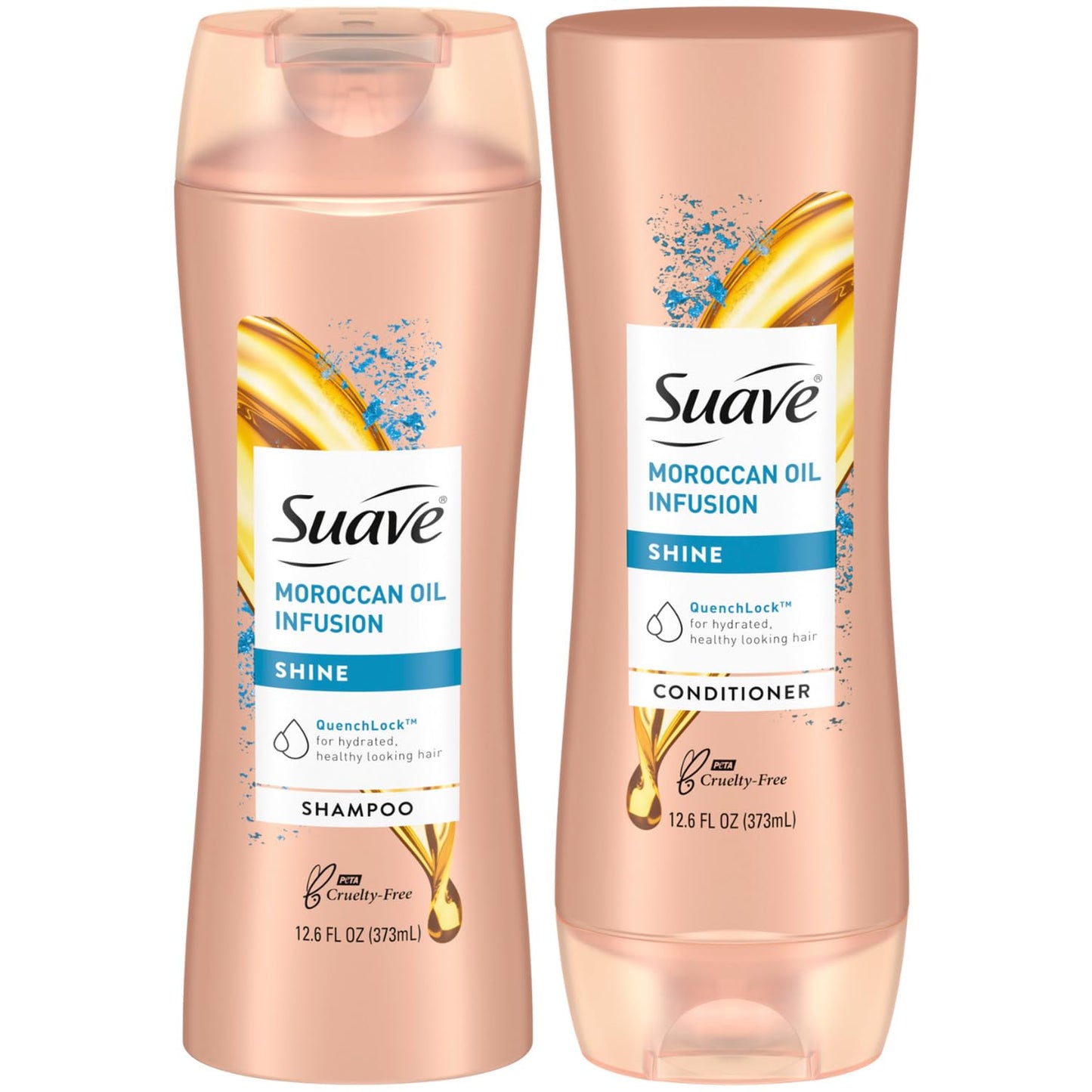 Suave Shine Shampoo and Conditioner Moroccan Infusion with Argan Oil 12.6 oz, 2 count