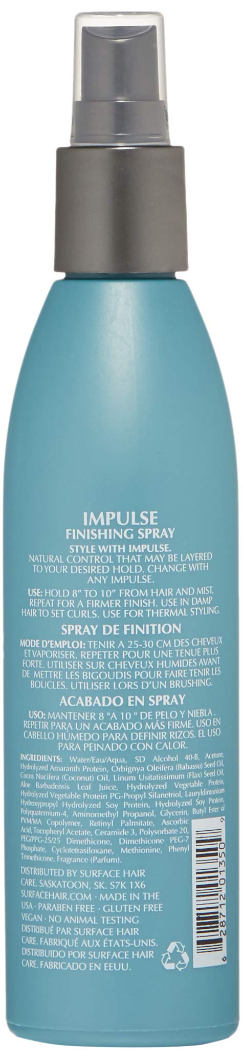 Surface Hair - Impulse Finishing Spray - Fast, Flexible Hold, Protects Thermal Styling - 8 fl oz