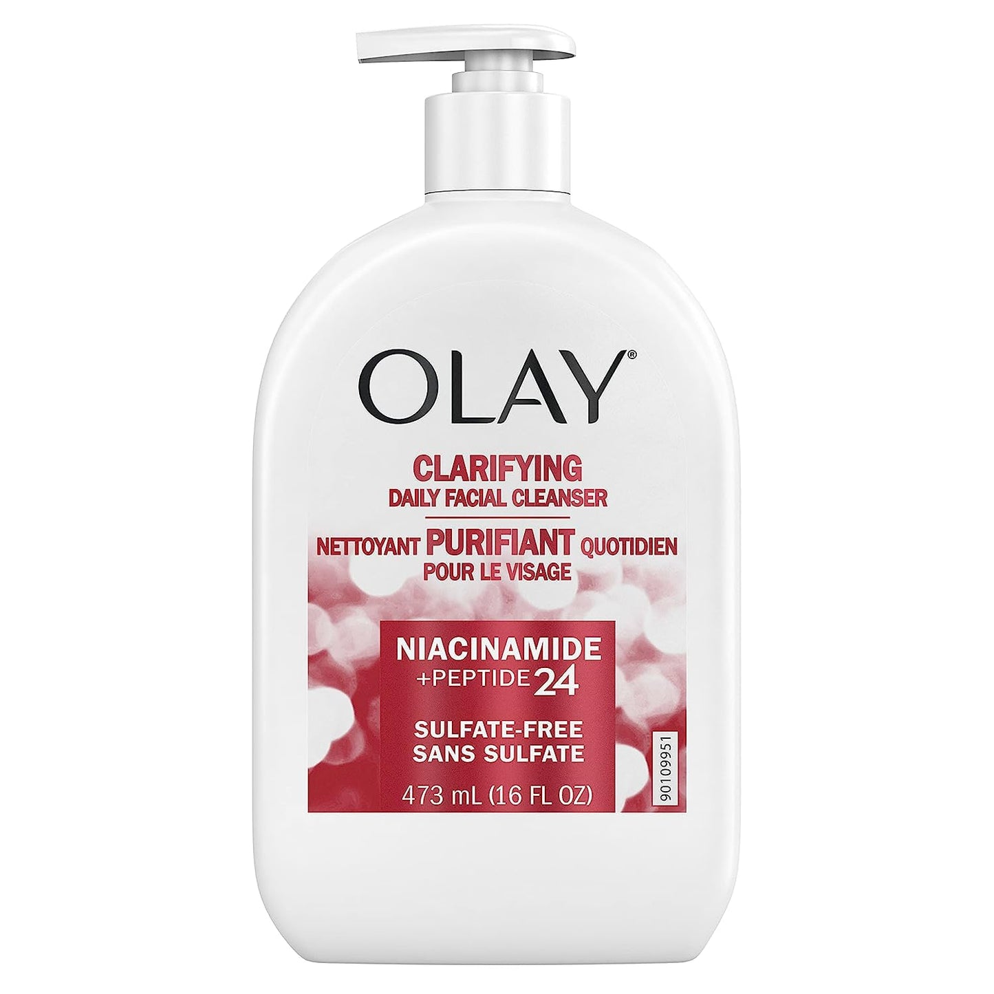 Olay Face Wash, Daily Facial Cleanser with Niacinamide, Peptides & Glycerin - Clarifying, Refreshes Skin Surface, Refines Appearance of Pores