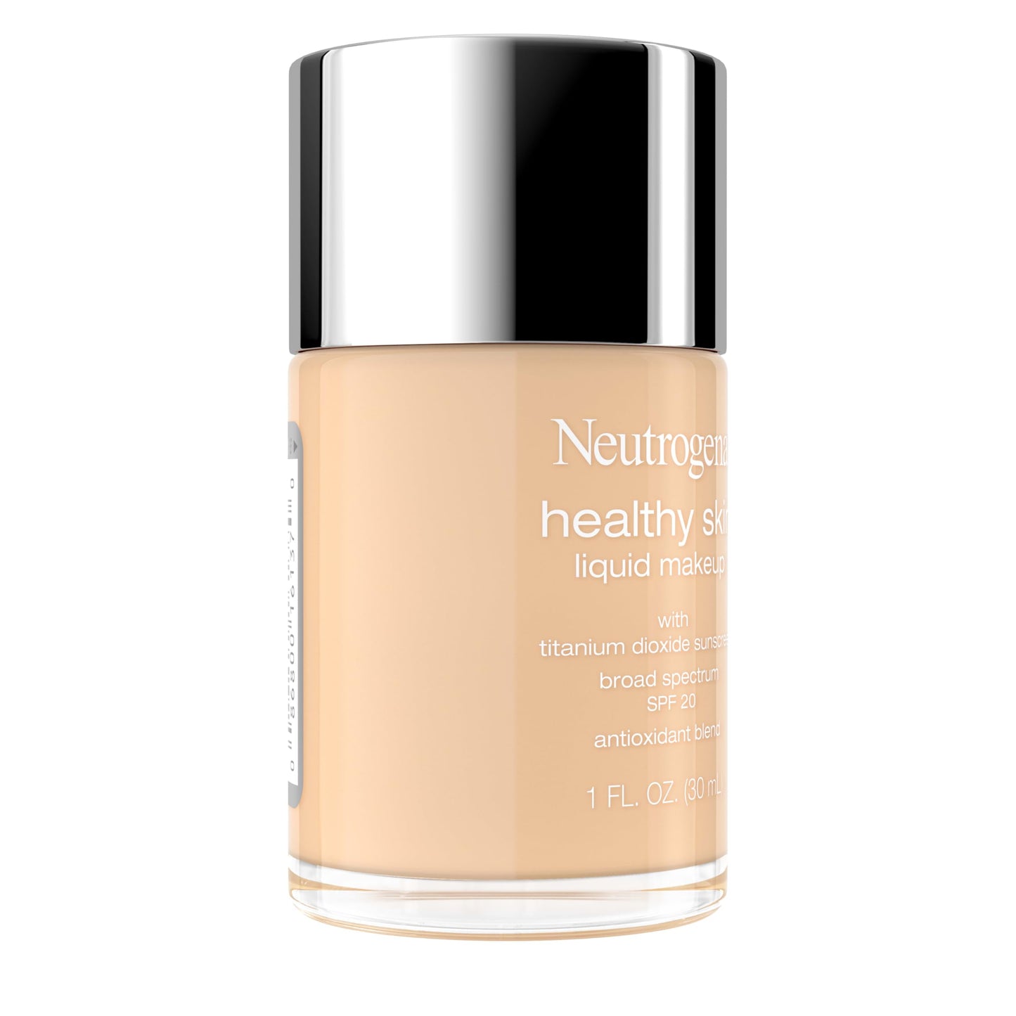 Neutrogena Healthy Skin Liquid Foundation Makeup Broad Spectrum SPF 20 Sunscreen, Medium Coverage, Vit B5, Antioxidants, All Day Wear, Warm Ivory