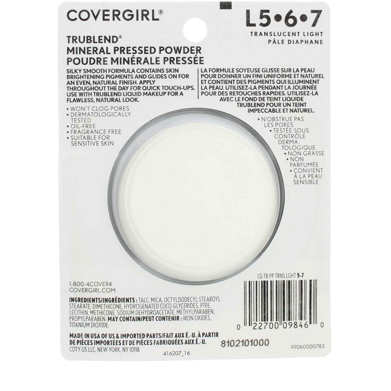 CoverGirl TruBlend Pressed Powder, Translucent Light (L 5-7), 0.39 oz (Pack of 6)