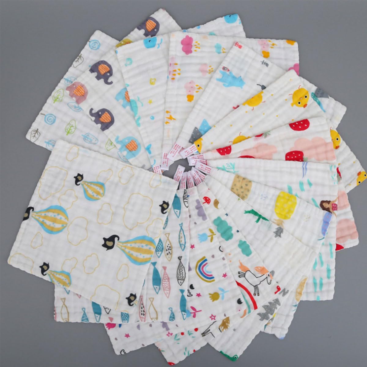 Snadulor 6 Pcs Cartoon Hanging Hand Towels,Hand Towel with Hanging Loop,Kids Hanging Hand Towels Cute Hanging Hand Towels for Home Bathroom…