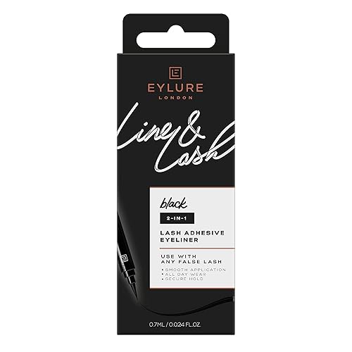 Eylure Line & Lash 2-in-1 Adhesive Eyeliner, Black