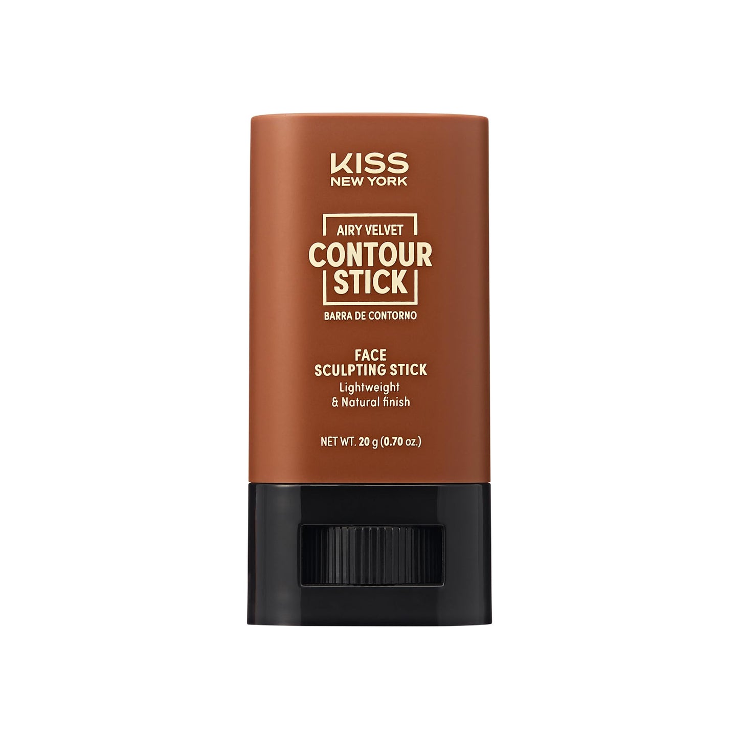 Kiss New York Airy Velvet Contour Stick, Cool Toned Face Sculpting Cream Makeup, Buildable with Lightweight Natural Finish, Hyaluronic Acid & Green