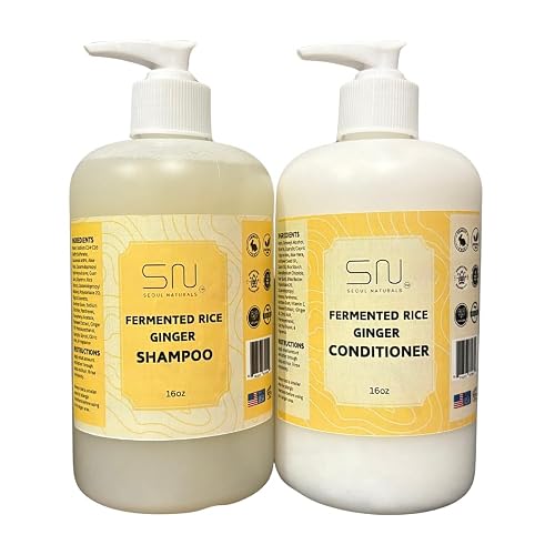 Seoul Naturals Fermented Rice Shampoo and Conditioner Set, 100% Natural, k beauty, 16 fl oz each