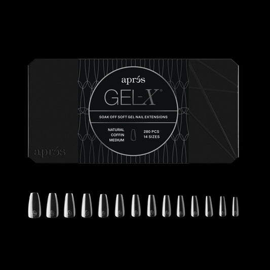 Apres Gel-X® Coffin Box of Nail Tips | 280 Gel-X Tips, Soft Tips, 14 Sizes 00-9 | Half-sizes Included (Natural Coffin Medium, 280 Count) Beauty & Personal Care APRÉS