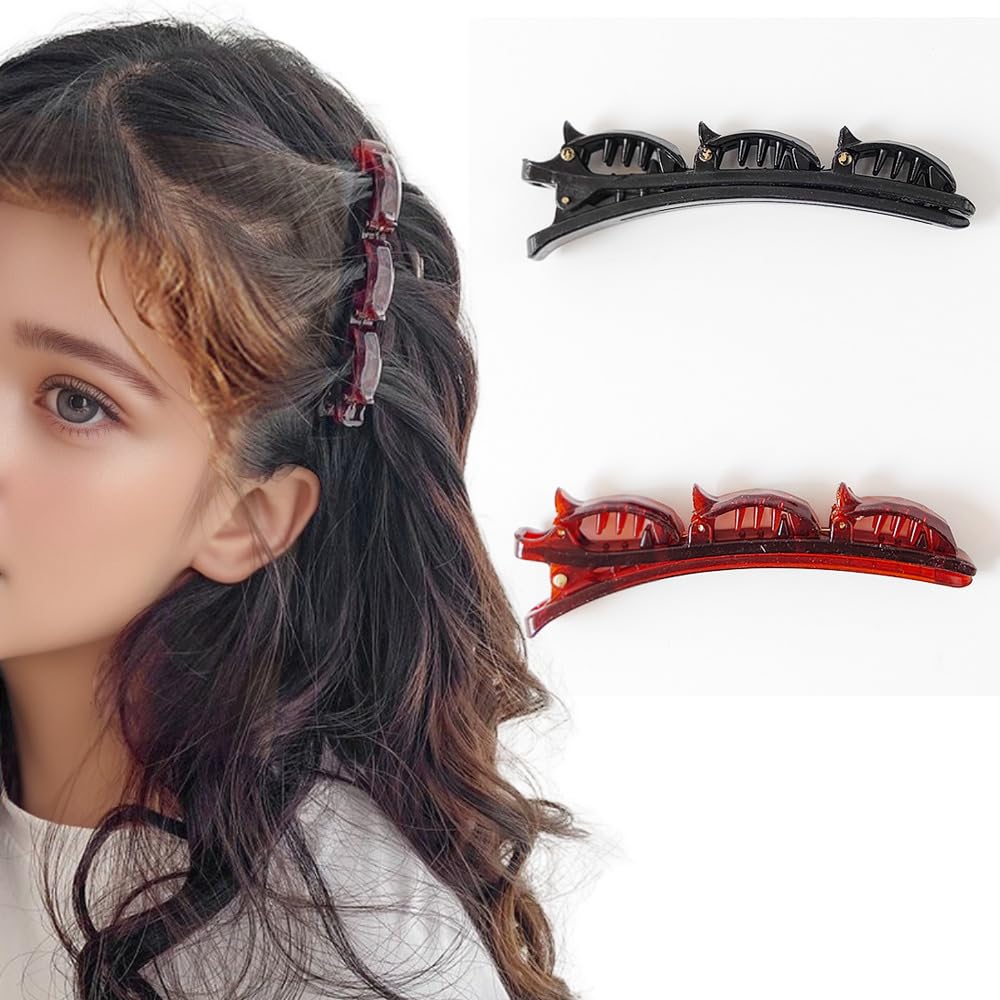 Hair Clip Sets for Women Braided Hair Clip for Girls Hair Styling Clips (Style1-2Pcs)