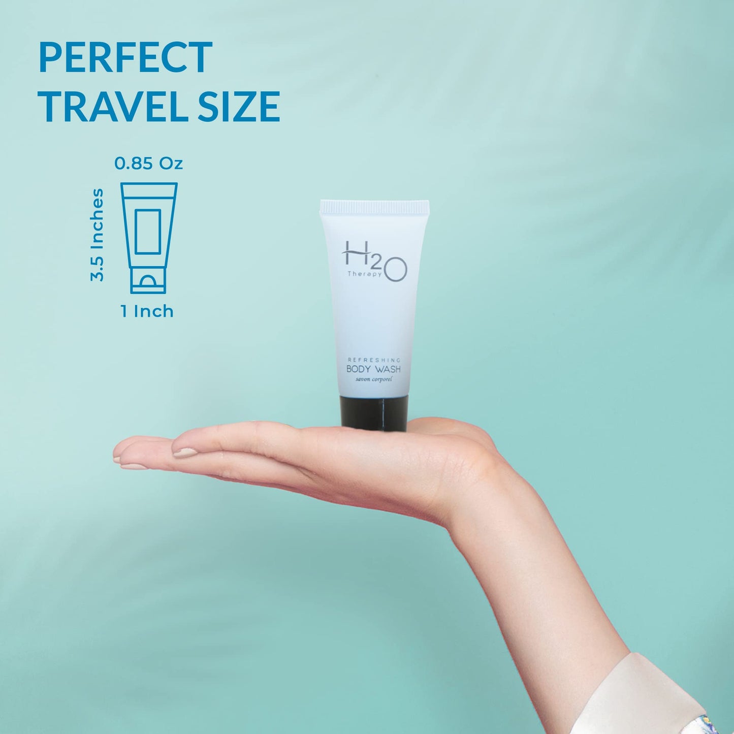 H2O Therapy Hotel Body Wash 0.85 oz Travel Size Bottles | Bulk 300 Pack | White Tea with Aloe & Olive Oil | Paraben Free Guest Amenities Complimentary Beauty & Personal Care H2O Therapy