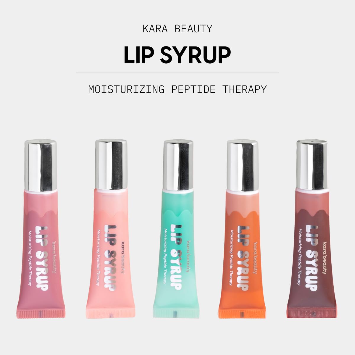 KARA BEAUTY Lip Syrup Moisturizing Peptide Therapy, Hydrating Gloss with Peptides & Shea Butter for Soft, Plump Lips, Nourishing Lip Care, Plumper