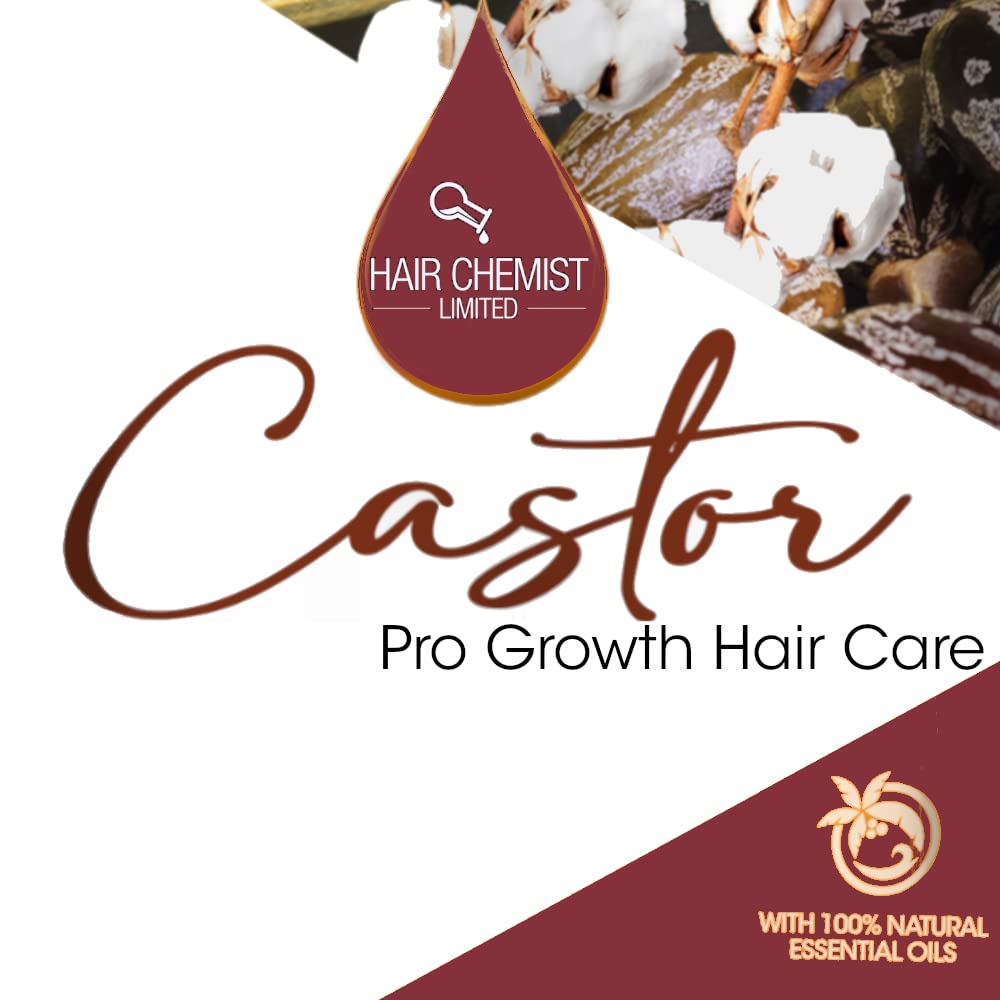 Hair Chemist Pro-Growth Natural Castor Hair Oil, Large 12 oz. - Strengthening & Growth Stimulator for Hair Growth
