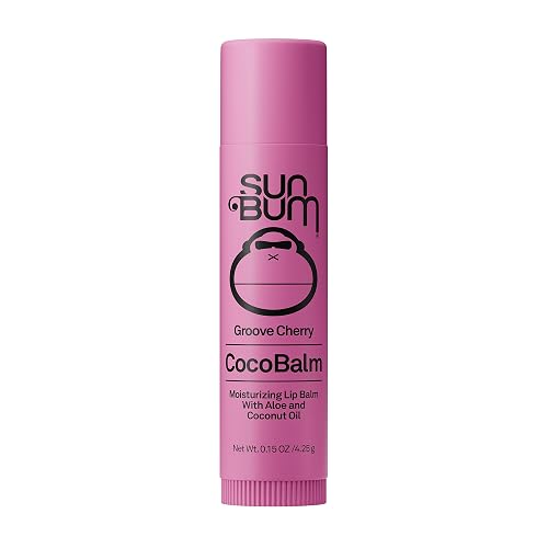 Sun Bum Cocobalm Groove Cherry - Hydrating Lip Balm With Coconut Oil and Aloe Vera - 0.15 oz Stick
