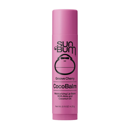 Sun Bum Cocobalm Groove Cherry - Hydrating Lip Balm With Coconut Oil and Aloe Vera - 0.15 oz Stick