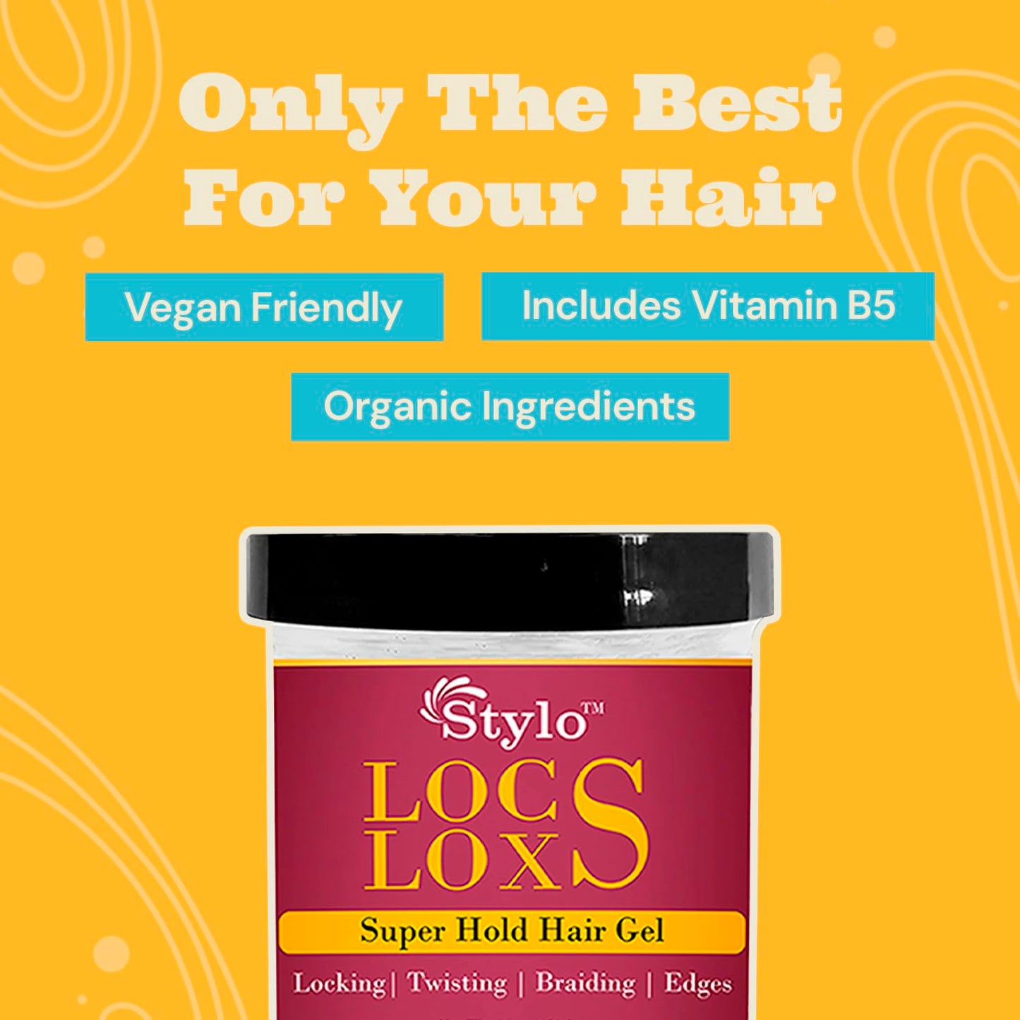 J. AMILA Styling Gel, 16oz - High Hold Loc Gel for Dreads and Braids, Locking, Twisting, and Braiding Hair Gel, Nourishing Vitamin B5 and Aloe Vera