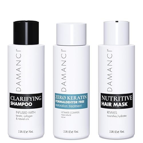DAMANCI ZerO Keratin Revival Kit, Formaldehyde Free Keratin Hair Treatment, Tratamiento Para el Cabello, Keratina Organica sin Formol y Mascarilla