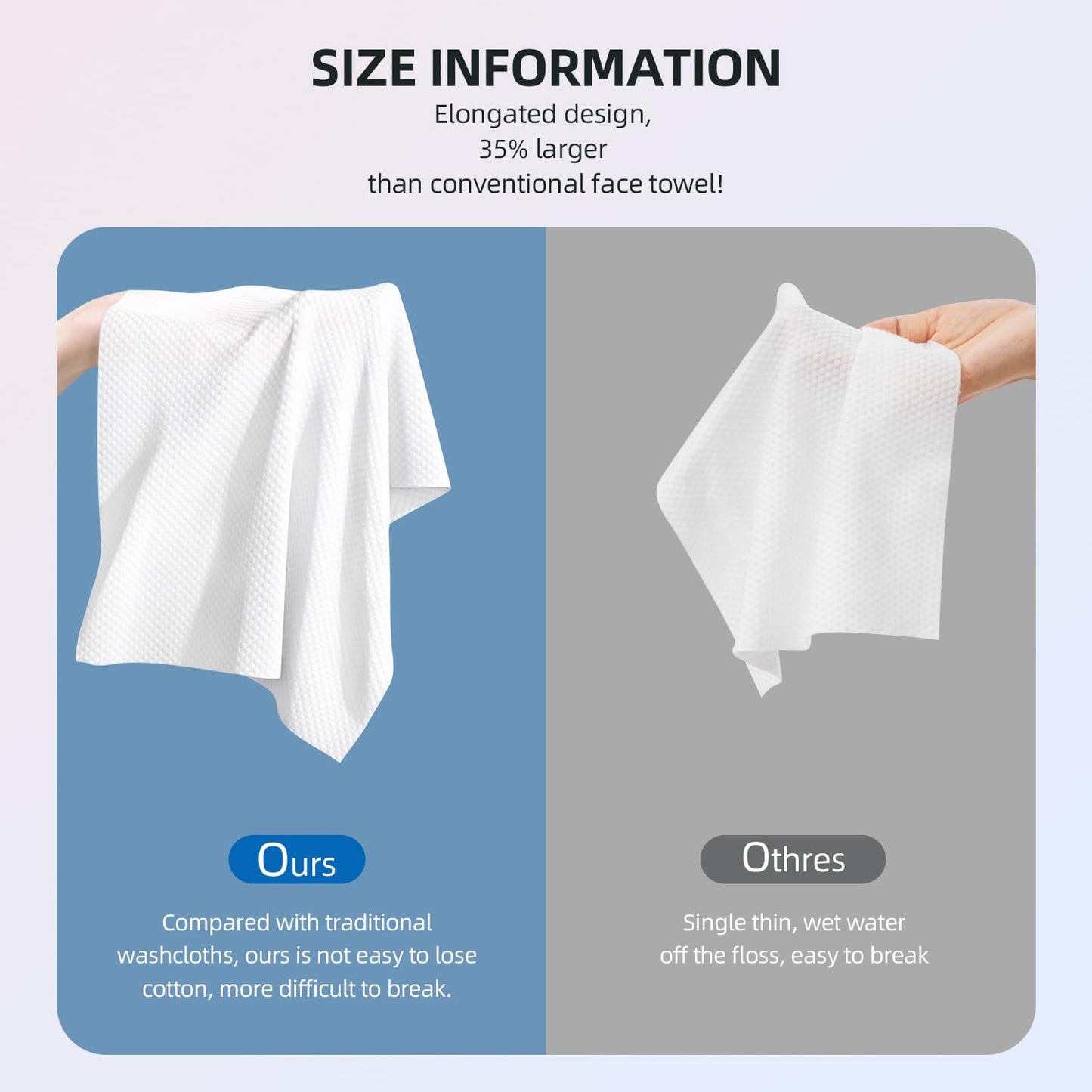 Disposable Face Towels,Viscose Biodegradable Large Dry Wipes,Super Soft & Thick Face Cleansing Towels,Daily Facial Tissues for Sensitive Skin, Makeup Beauty and Personal Care PUPUPE