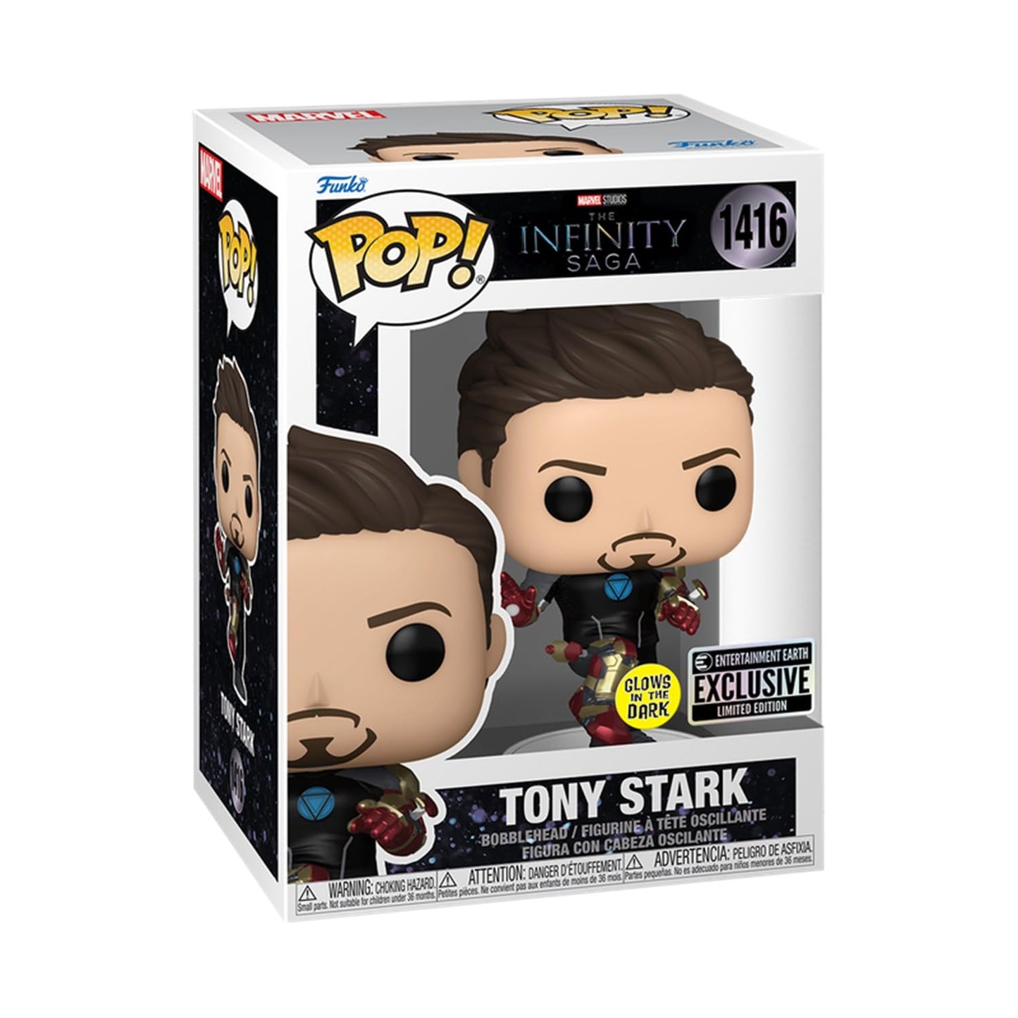 POP Iron Man 3 Tony Stark Suit-Up Glow-in-The-Dark Funko Vinyl Figure #1416 - Entertainment Earth Exclusive