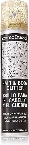 Jerome Russell Hair and Body Glitter Spray, Gold 2.2 oz (Pack of 5)