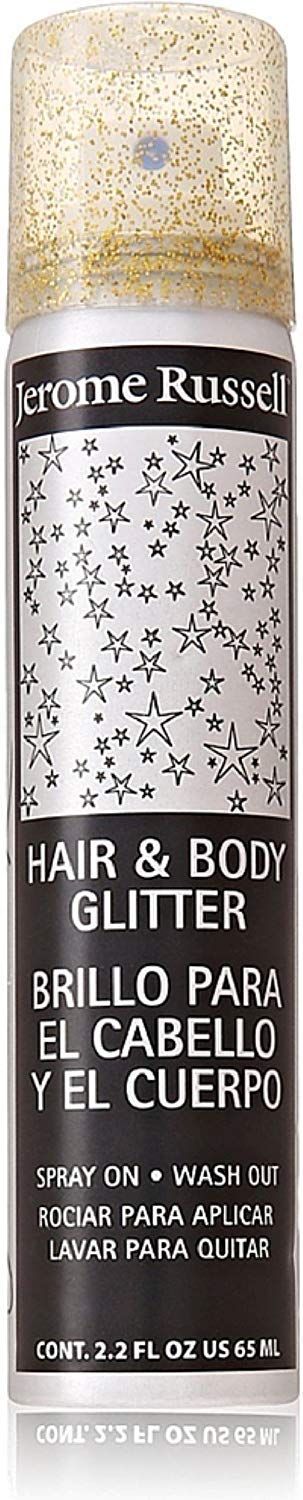 Jerome Russell Hair and Body Glitter Spray, Gold 2.2 oz (Pack of 5)