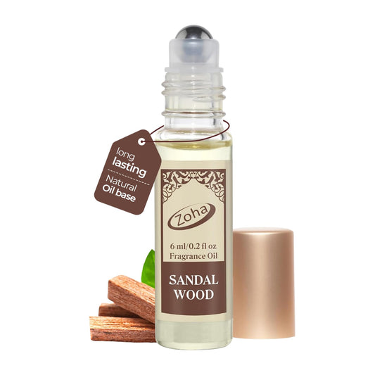 Zoha Sandalwood | Roll on Perfumes for Women & Men | Alcohol-free Woody Perfume Oil | Travel Size Long Lasting Fragrance | 6ml Roller Beauty & Personal Care Zoha