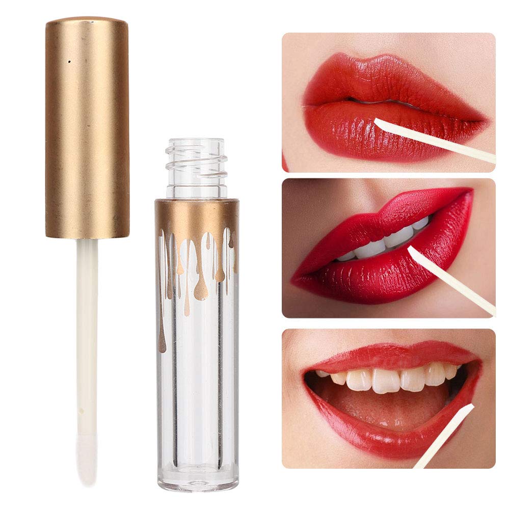 10 pcs Empty Lip Gloss Tubes, Transparent and Glod Plastic Lip Gloss Tube Containers DIY Lipstick Balm Travel Makeup Transparent Bottle With Matte