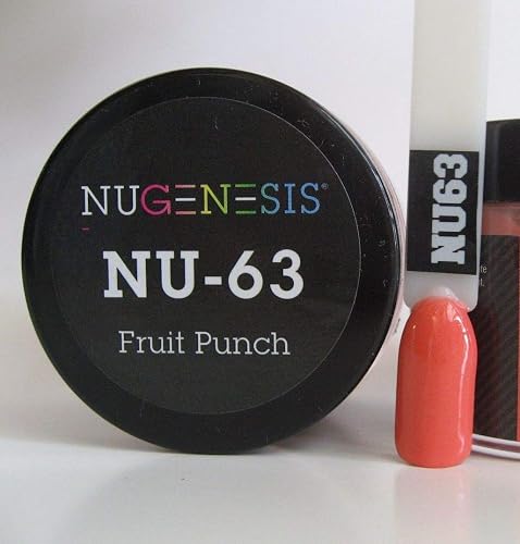 NuGenesis Nail Dipping Powder Color 1.5oz/43g jar - (NU63 FRUIT PUNCH) Beauty & Personal Care Nugenesis