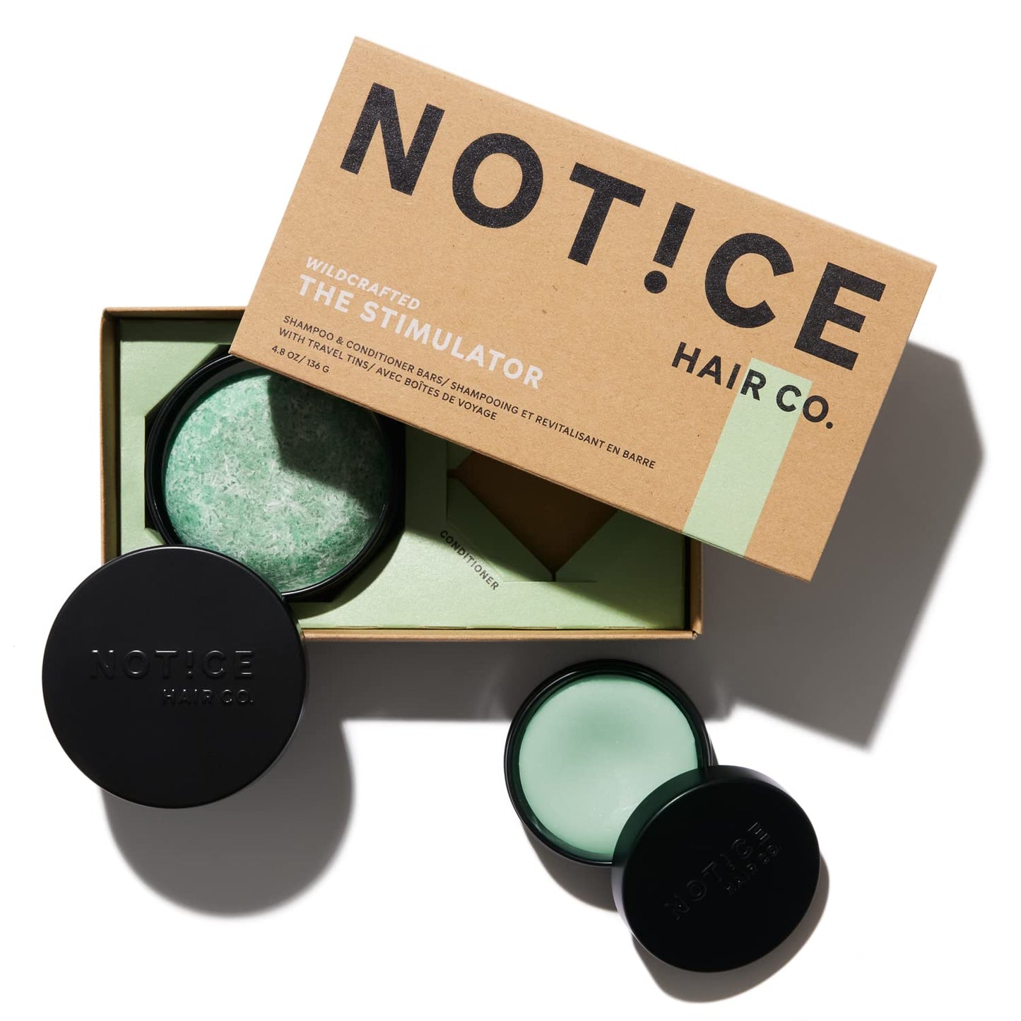 NOTICE Hair Co. The Stimulator Shampoo & Conditioner Bars - Travel Set - thickening | oily & fine hair