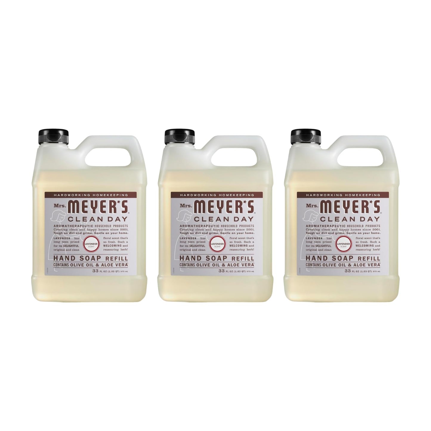 Mrs. Meyers Lavender Liquid Hand Soap Refill, 33 Oz, (Pack of 3)