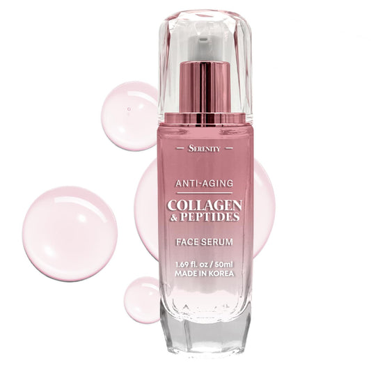 Serenity Collagen & Peptides Serum For Face - Dermatologist Tested, Anti Aging Korean Skin Care - Hydrates, Firms, Softens and Supports Skin Barrier