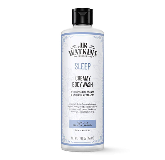 J.R. Watkins Sleep Creamy Moisturizing Body Wash, Cleanses & Encourages Restful Sleep, Natural Monoi & Sandalwood, 12 oz Beauty & Personal Care J.R. Watkins