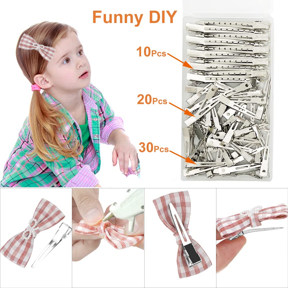 HiJeaton 60Pcs Metal Duck Billed Hair Clips for Women Styling Sectioning, Silver Hair Pins for Long Hair, Alligator Curl Loc Clips for Thick Hair