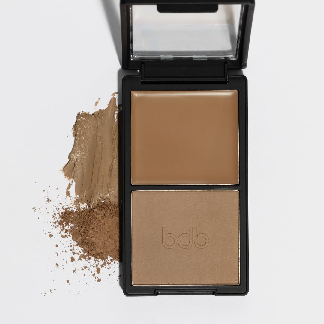 Billion Dollar Beauty Cream & Powder Bronzer Duo - Smooth Contour Palette with Jojoba Oil & Vitamin E, Sculpting & Defining Sun-Kissed Face Makeup
