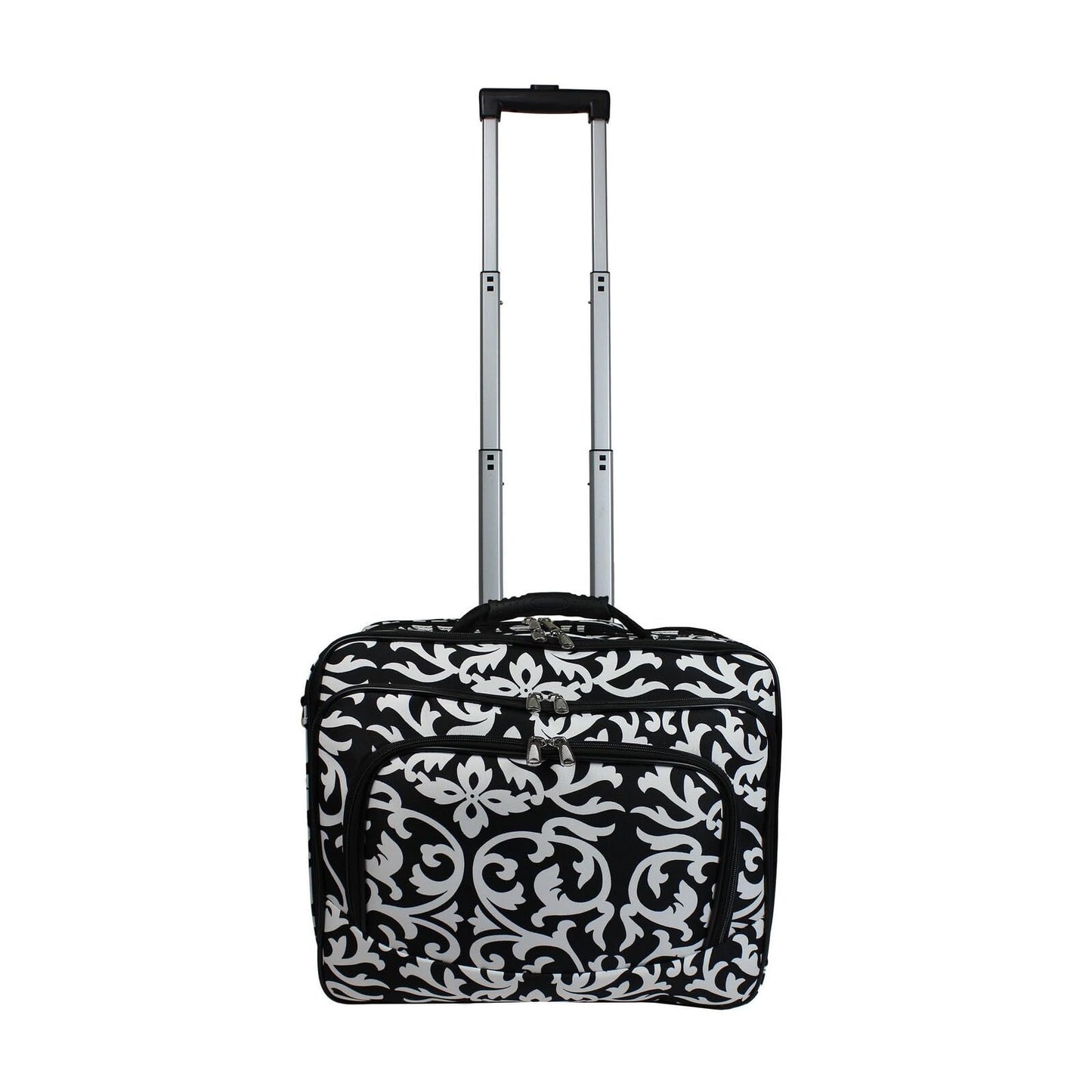 Ladies Damask Rolling Computer Laptop Bag Brief Case -- FITS A 13", 14", 15", 16" OR 17" LAPTOP (MEASURED CORNER TO CORNER DIAGONALLY)