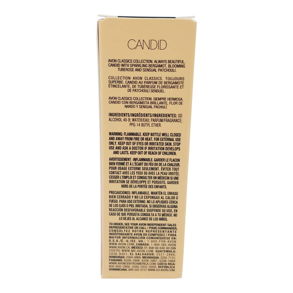 AVON Candid Cologne Spray Classics Collection, Amber Floral Fragrance for Him with Apricot, Bergamot, Tuberose & Patchouli, Long Lasting Designer