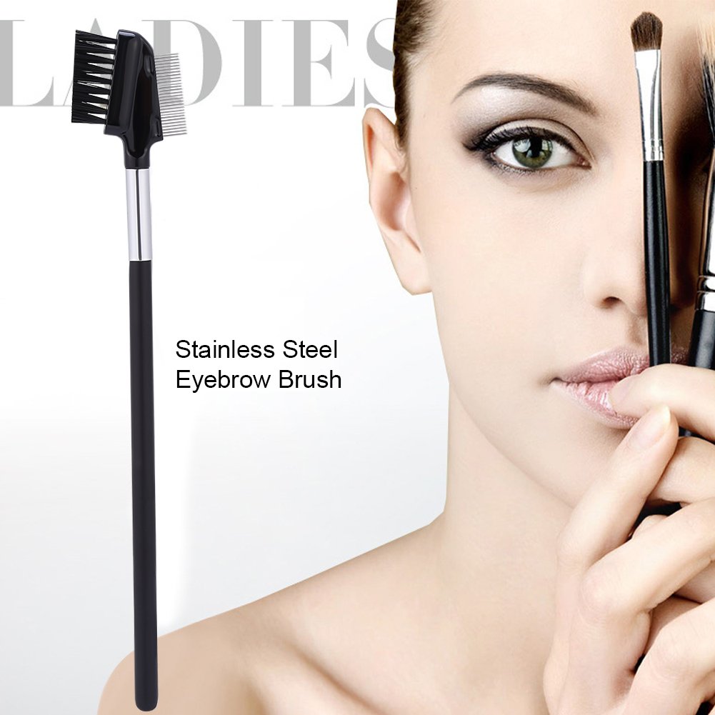 Eyebrow Brush, Stainless Steel Eyebrow Eyelash Comb Brush Eyelash Extension Cosmetic Makeup Tool Eyebrow Eyelash for Women, Portable Eye Brow Lash