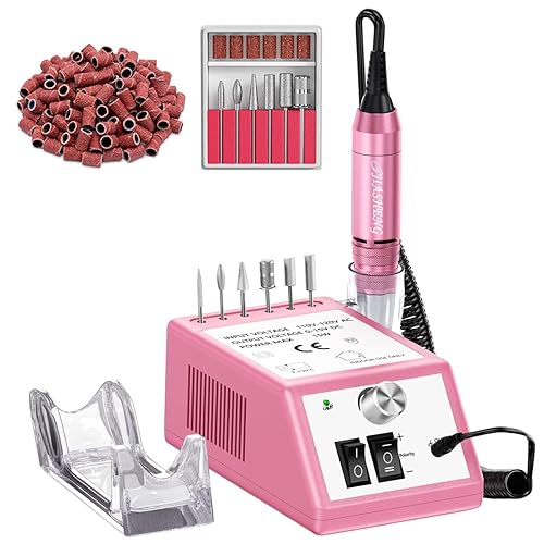 Jiasheng Electric Nail Drill, 30000rpm Professional Nail Drill Machine, Compact Electrical Nail File Kit for Acrylic Gel Nails Efile Drill