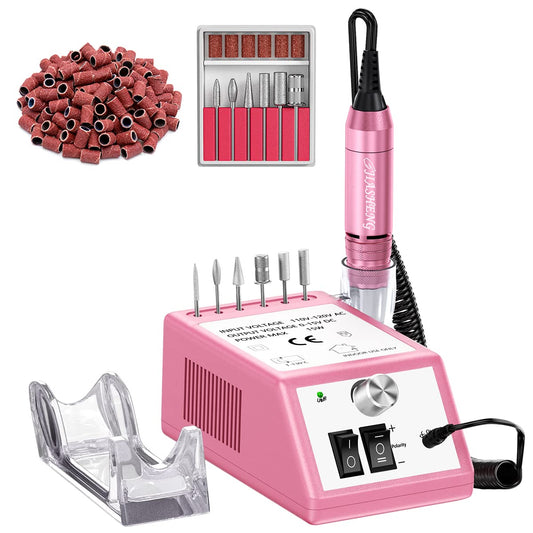 Jiasheng Electric Nail Drill, 30000rpm Professional Nail Drill Machine, Compact Electrical Nail File Kit for Acrylic Gel Nails Efile Drill