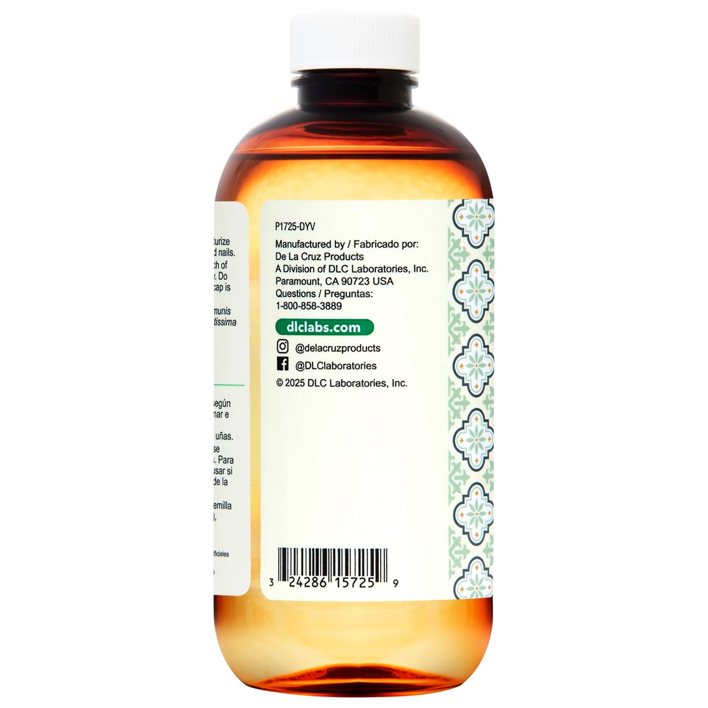 De La Cruz® Castor Infused with Avocado Hair and Skin Oil Blend 8 FL. OZ. (236 mL)